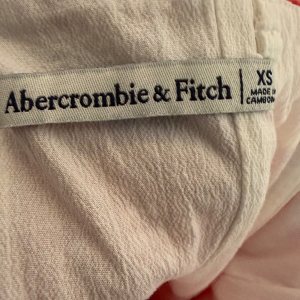 Abercrombie & Fitch Strapless Dress Gingham Midi Cottagecore Picnic Red White XS - Picture 7 of 7